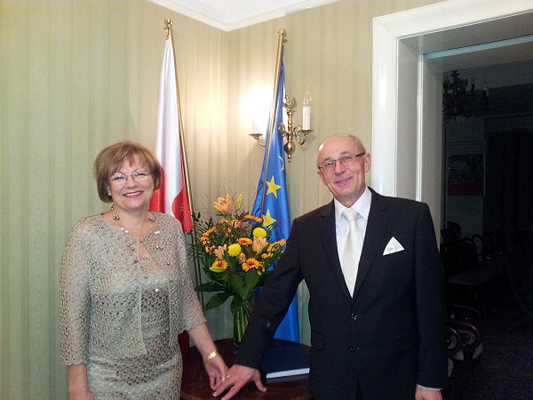 Ewa i Marian Cichoszowie 27.10.2014 podczas spotkania z Polonią w Hamburgu